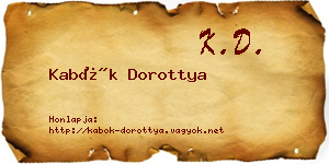Kabók Dorottya névjegykártya