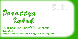 dorottya kabok business card